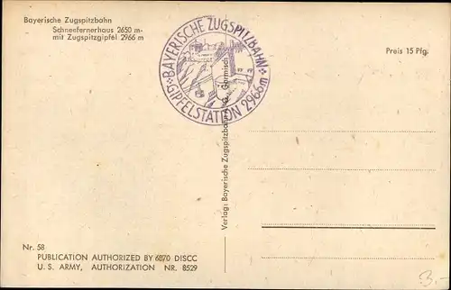 Ak Schneefernerhaus auf der Zugspitze, Bayrische Zugspitzbahn, Zugspitzgipel 2966 m