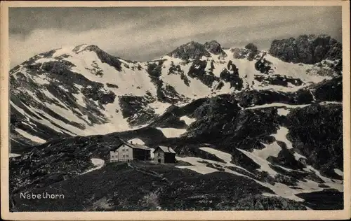 Ak Oberstdorf im Oberallgäu, Edmund Probst Haus. Allgäuer Alpen, Nebelhorn, Panorama