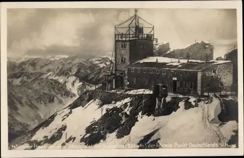 Ak Schneefernerhaus auf der Zugspitze, Münchner Haus