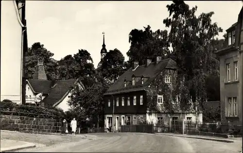 Ak Wittgensdorf Chemnitz in Sachsen, Hauptstrasse, Kirchturm