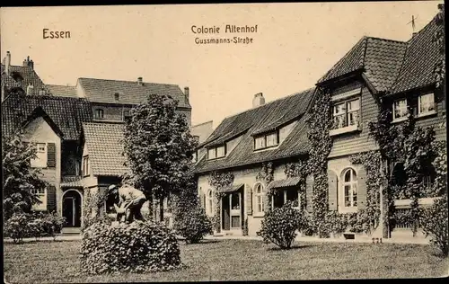 Ak Essen im Ruhrgebiet, Kolonie Altenhof, Gussmanns-Straße, Gartenansicht