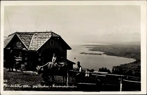 Ak Bregenz am Bodensee Vorarlberg, Pfänderhöhe, Blick auf See geg. Lindau u. Friedrichshafen