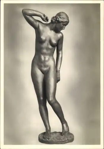 Ak Plastik von Hanns Anker, Der Morgen, Statue, Frauenakt