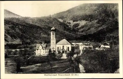 Ak Thierenbach Jungholtz Jungholz Elsass Haut Rhin, Teilansicht mit Kirche