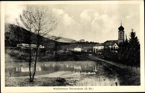 Ak Thierenbach Jungholtz Jungholz Elsass Haut Rhin, Teilansicht mit Kirche, Teich