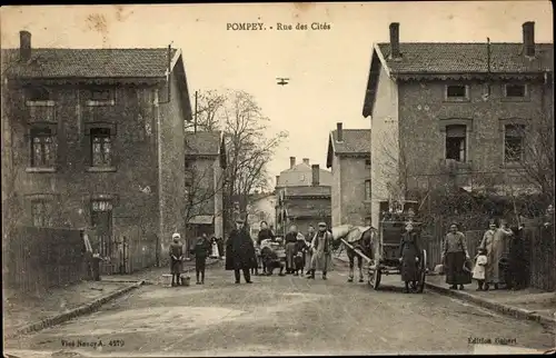 Ak Pompey Meurthe et Moselle, Rue des Cites