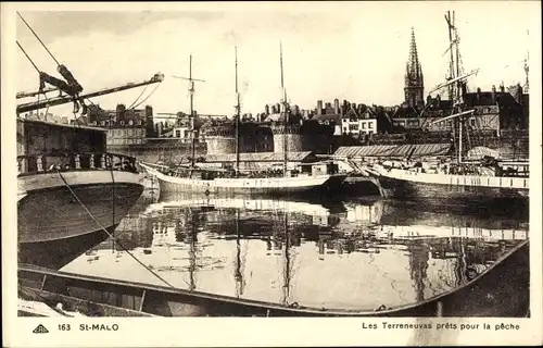 Ak Saint Malo Ille et Vilaine Bretagne, Les Terreneuvas prets pour la peche