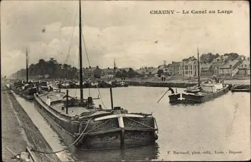 Ak Chauny Aisne, Le Pont au Large