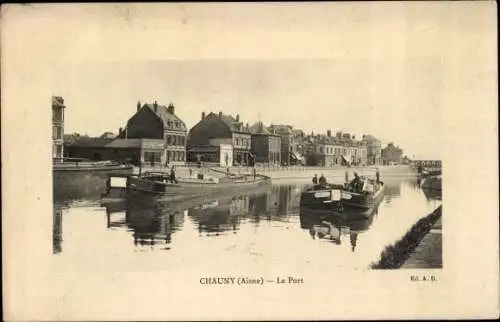 Ak Chauny Aisne, Le Port