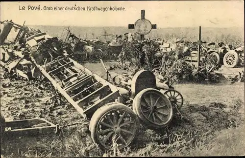 Ak le Pavé Loire, Grab einer deutschen Kraftwagenkolonne