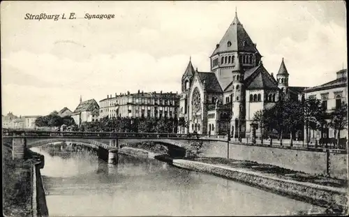 Judaika Ak Strasbourg Straßburg Elsass Bas Rhin, Synagoge
