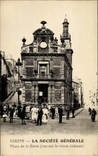 Ak Dieppe Seine Maritime, Place de la Barre