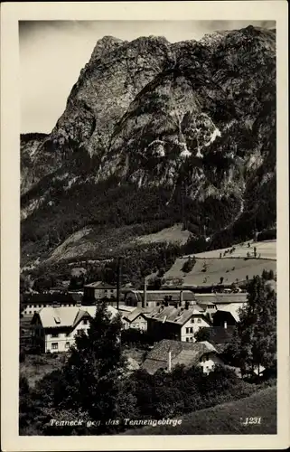 Ak Tenneck Werfen in Salzburg, Teilansicht, Tennengebirge