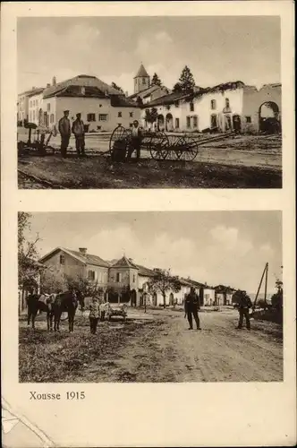 Ak Xousse Lothringen Meurthe et Moselle, Straßenpartie 1915