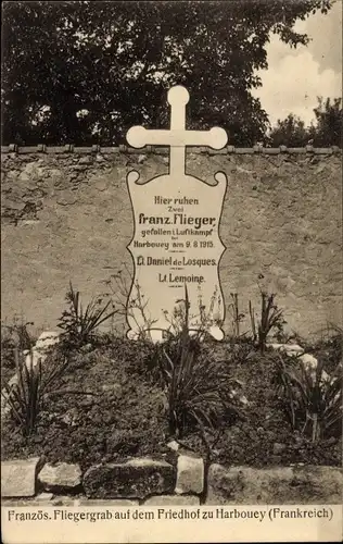 Ak Harbouey Meurthe et Moselle, Fliegergrab, Friedhof