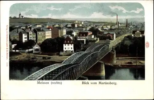 Ak Meißen an der Elbe, Blick vom Martinsberg