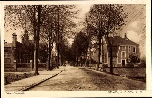 Ak Dömitz an der Elbe Mecklenburg, Werderstraße