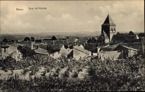Ak Berru Marne, Total mit Kirche
