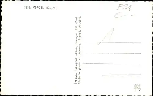 Ak Vercel Doubs, Luftbild