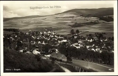 Ak Pöhla Schwarzenberg im Erzgebirge, Totale, Segelfluggelände