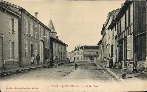 Ak Givry en Argonne Marne, Grande Rue