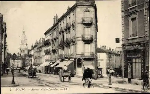 Ak Bourg en Bresse Ain, Avenue Alsace Lorraine