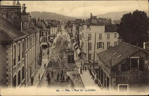 Ak Pau Pyrénées-Atlantiques, Rue du 14. Juillet