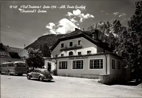 Ak Sesto Sexten Trentino Südtirol, Alb. Posta Gasthof