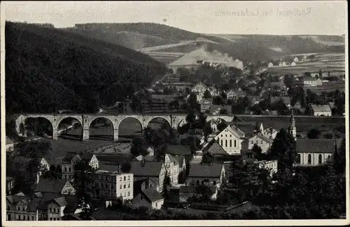 Ak Rödlitz Callnberg Lichtenstein in Sachsen, Blick ins Rödlitztal, Viadukt, Ort