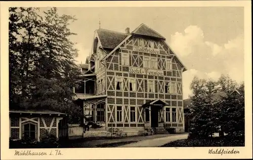 Ak Mühlhausen im Thüringer Unstrut Hainich Kreis, Hotel und Pension Waldfrieden