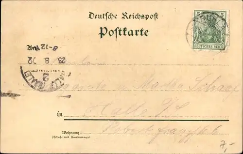 Litho Brotterode Trusetal in Thüringen, Inselsberg, Wanderer