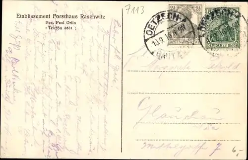 Ak Raschwitz Markkleeberg in Sachsen, Gasthof Forsthaus