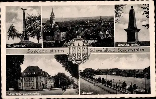 Ak Bad Langensalza in Thüringen, Stadt, Kasernen, Denkmal, Jüdenhügel, Kurhaus