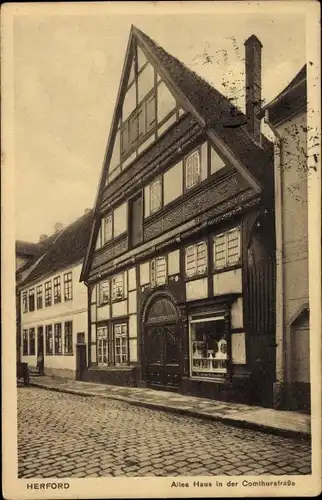Ak Herford in Westfalen, altes Haus in der Comthurstraße