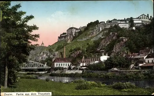 Ak Znojmo Znaim Südmähren, Partie aus dem Thayatale