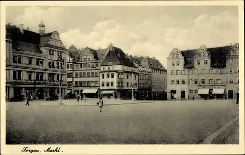 Ak Torgau an der Elbe Nordsachsen, Marktplatz