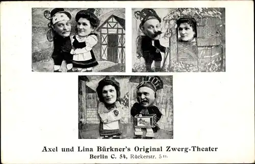 Ak Axel und Lina Bürkner's Original Zwerg-Theater, Berlin, Rückerstraße 5