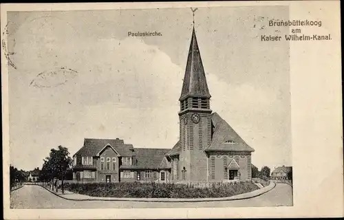 Ak Brunsbüttelkoog Brunsbüttel in Dithmarschen, Pauluskirche