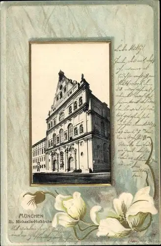 Präge Passepartout Ak München, St. Michaelis-Hofkirche