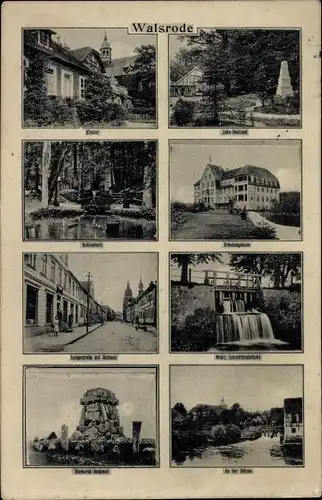 Ak Walsrode in der Lüneburger Heide, Langestraße, Rathaus, Bismarck-Denkmal