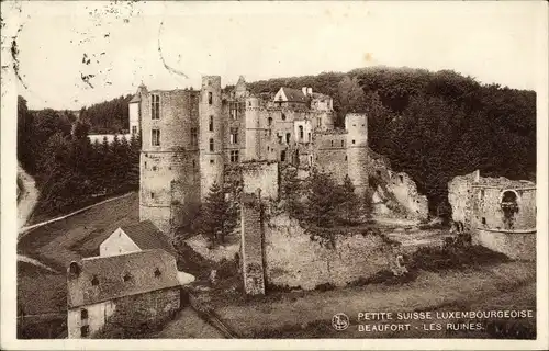 Ak Beaufort Befort Luxemburg, Petite Suisse Luxembourgeoise, Les Ruines