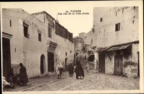 Ak Tanger Marokko, Une rue de la Villa Arabe