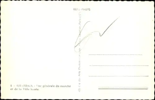 Ak Ghardaia Algerien, vue generale du marche et de la Villa haute