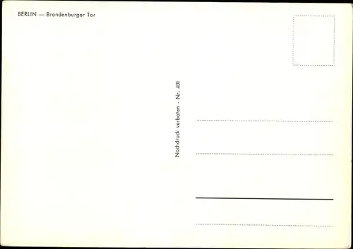 Ak Berlin Mitte, Brandenburger Tor von West Berlin gesehen, Mauer