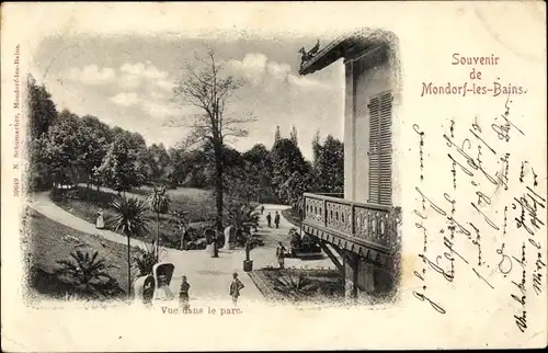 Ak Mondorf les Bains Bad Mondorf Luxemburg, Vue dans le parc