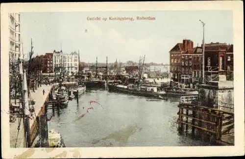 Ak Rotterdam Südholland Niederlande, Gezicht op Koningsbrug