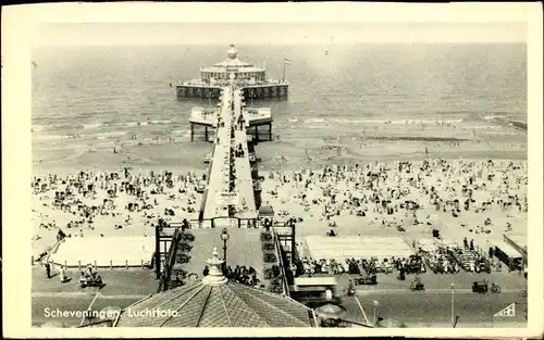 Ak Scheveningen Den Haag Südholland, Luchtfoto, Strand