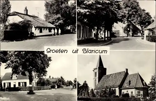 Ak Blaricum Nordholland Niederlande, Gebäude, Kirche, Straßenansichten