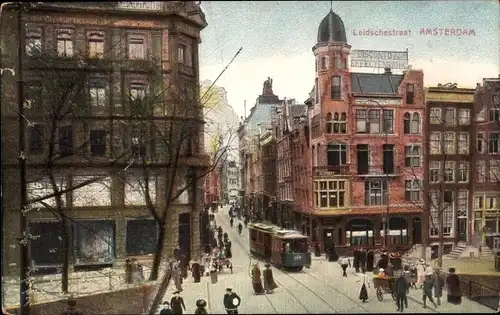 Ak Amsterdam Nordholland Niederlande, Leidschestraat