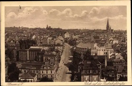 Ak Plauen im Vogtland, Blick auf die Bahnhofstraße